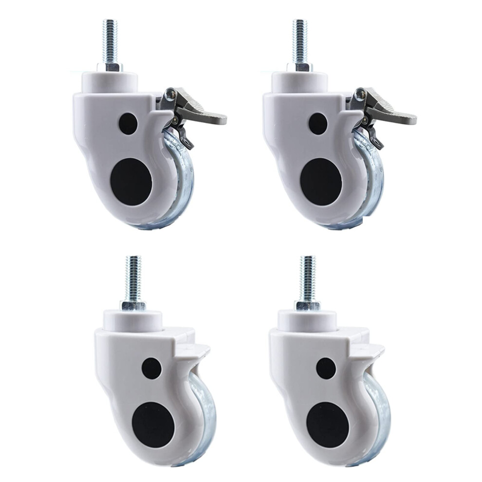 Tpr Swivel Casters 3 Inch Rubber Furniture Wheels With Brakes M12 Threaded Stem Quiet Heavy Duty Set Of 4 9771547909583