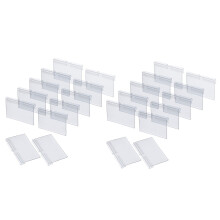 200Pcs Clear Plastic Label Holders for Wire Shelf Retail Price Label Holders Merchandise Sign Display Holder (6 x 4 cm)