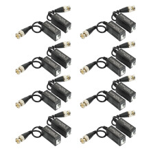 8 Paar Passiver Video-Balun-Sender und -Transceiver mit Kabel für DVR-Kamera-CCTV-System