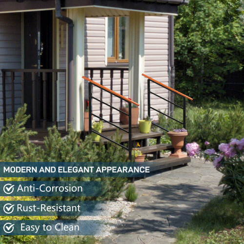 Handrail Stair Railing 1-3 Steps Handrail Outdoor Deck Hand Rail