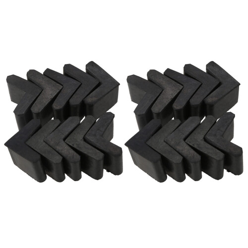 Rubber L Shaped Angle Iron Foot Pads Covers 20 Pcs Black 1