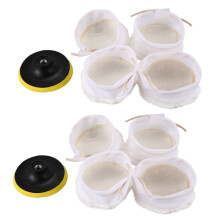 10Pcs Polisher/Buffer kit Soft Wool Bonnet Pad White:4 inch