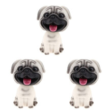 3X Żywica Śliczna Bobble Dog Bobbing Puppy Figurka Zabawka Strona Główna / Deska Rozdzielcza Samochodu do Dekoracji Pojazdu Samochodowego -