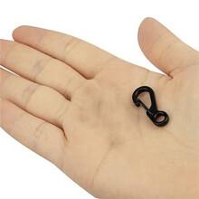 20X Legering Karbinhake Clip Tiny Spring Snap Hook Karbinhakar för Ryggsäck Nyckelringar Tillbehör (Svart)