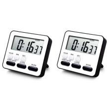 2X Timer da Cucina Conto Alla Rovescia, Conto Alla Rovescia, Sveglia Multifunzione, Orologio da Scrivania, Nero