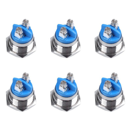 6pcs 16mm High Round High Round Momentary Metal Push Button