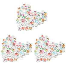 300 Pcs 15mm Couleur Alphabet Rond Boutons Mercerie Couture DIY Decoration avec 2 Trous