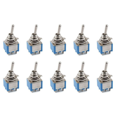 10X AC 3A/250V 6A/125V 6 Pin DPDT / 2 Position  Toggle