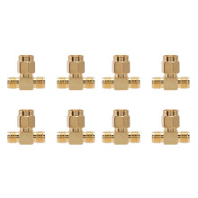 8X SMA Male to Two SMA Female Triple T RF Adapter Connector 3 Way Splitter NEW