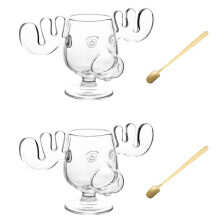 2X Caneca de Filme de Férias de Natal, Vidro Ondulado, Camada Dupla, Caneca de Vidro, Canecas de Café de Cerâmica, Xícaras de Café de Cerâmica,