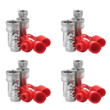 4 Ensemble 3/8 Pouces NPT Thread ISO7241-1A Ensemble de Coupleur Hydraulique à Déconnexion Rapide avec Capuchon Anti-Poussière