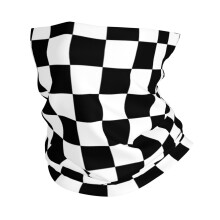 Black and White Checkered Headscarf Sports Headband Mask for Men and Women, Breathable QuickDry Fabric