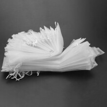 100 Pcs Weiss Kordelzug Organza Falten Hand Ventilator Beutel Party Hochzeit Favor Geschenk Taschen