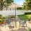 Outsunny Outsunny 4 Seater Rattan Dining Set with Parasol, Light Grey 1