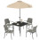 Outsunny Outsunny 4 Seater Rattan Dining Set with Parasol, Light Grey 2