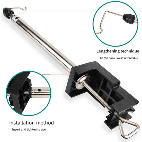 Clamp-Type Flexible Shaft Rotary Grinder Bracket Electric Mill Telescopic Bracket Desktop Support Workbench Hook Rack 2