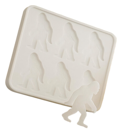 6 Cavity Big Feet Shape Ice Mold Silicone Ice Cubes Maker-White