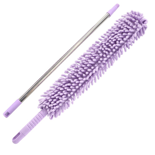 Ergonomic Telescopic Duster Cleaning Brush For-Purple A