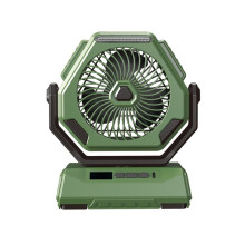 Campingventilator met LED-Verlichting, Draagbaar, Oplaadbaar, Automatisch Oscillerend, 20000 MAh, Bureauventilator, Koelventilator met Haak