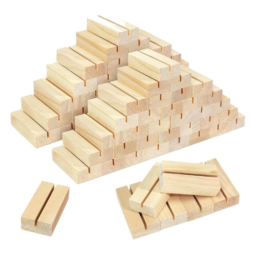 40 Tischnummernständer Aus Holz (Platzkarten)