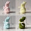 Short Pile Moss Rabbit Figurine Decorative Ornament-Green 4