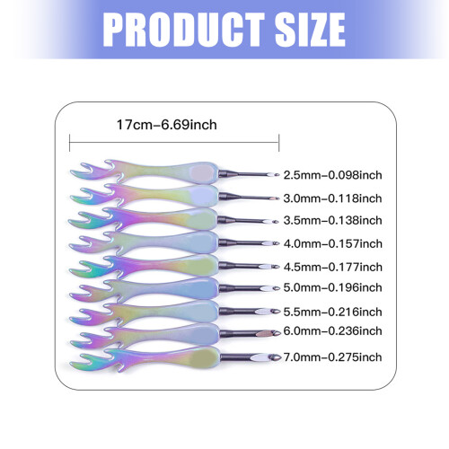 Crochet Hook Set Acrylic Materials Ergonomic Large Handle For 2