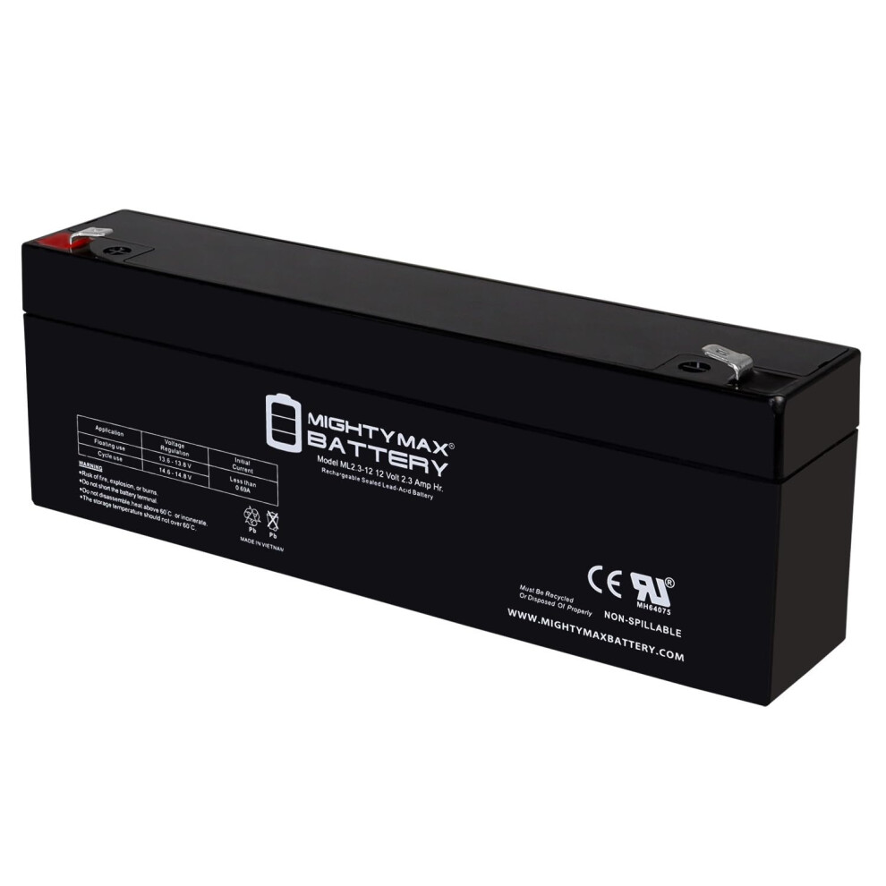 12V 2.3Ah Sealed Lead Acid Sla Rechargeable Battery, F1 For Panasonic Pvbp80/88 9073542860464