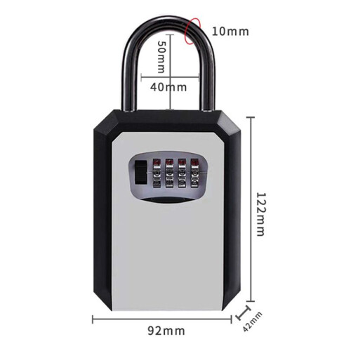 4Digit Code Box Wall-Mounted Password Key Box No-Drilling Required Decorative Home Use Construction Site Entrance Lock B 2