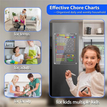 2 Pcs Acrylic Magnetic Chore Chart, Chore Board, Dry Erase Chore Chart, 11.8"X15.7" Transparent Erasable Reward Chart