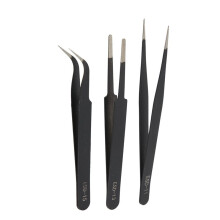 Precision Tweezers Set,Upgraded Anti-Static Stainless Steel Tweezers, for Electronics Repair, Model Building 3PCS