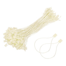 170mm Beige Hang Tag String with Plastic Snap Lock Pin Loops, Bulk 1000pcs Clothing Label Ties