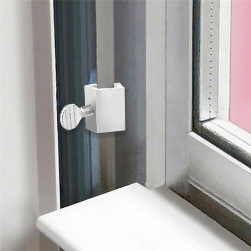 10-Pack Aluminum Sliding Window Locks for Enhanced Home Security, Silver 2