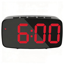 Reloj Despertador Digital Inteligentede la Cabecera, Reloj de Escritorio USB de Viaje LED Rojo con RepeticióN Temperatura Fecha 12 / 24H para