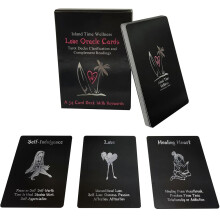 Love Oracle Tarot Cards for Beginners with Guide Book, Black Tarot Deck and Velvet Pouch