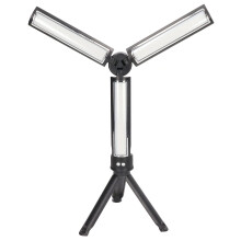 Rechargeable LED Work Light with Tripod, Foldable ThreeSided Lamp for Camping and Outdoor Use