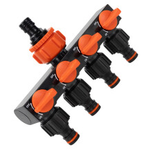 Valves Splitter Watering Connector Distributor 4 Way Hose-Red