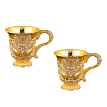 Style Metal Liquor Cup Goblet Chalices European Style-Gold