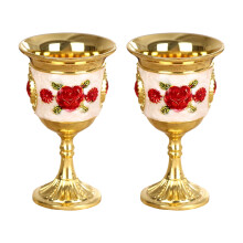 Retro Goblet Alloy Collection Portable Drinkware-safflower 2