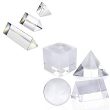 7 Pack Crystal Photography Prism Set, 7‑Piece Optical Glass Kit for Creative Light Effects and Rainbow Refraction