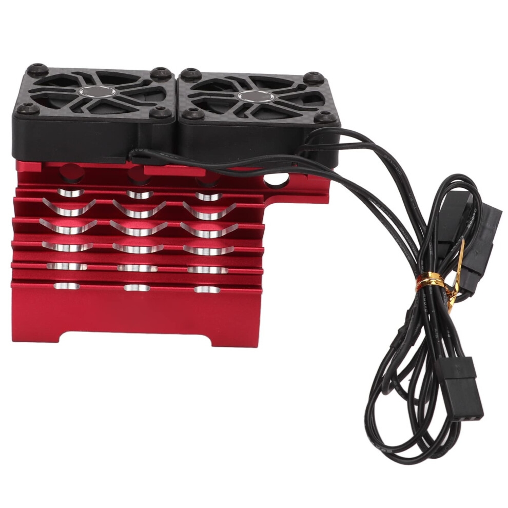 Brushless Motor Cooling Fan 55Mm Aluminum Dual Fan Rc Motor Heatsink Heat Dissipation Red 9771547462835