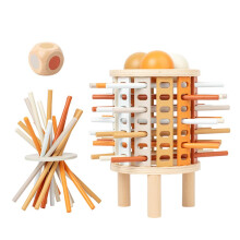 Wooden Musical Instruments Set and Board Game for Kids, Colorful Wooden Sticks Dice, Hand Eye Coordination Toy