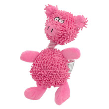 Mop Shape Squeaker Toy Safe Nontoxic Plush Rope Chew Toy-zhu
