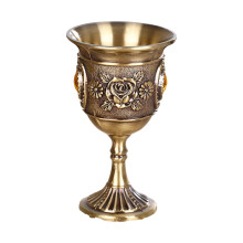Metal Whisky Cup European Retro Embossing-bronze flower 1