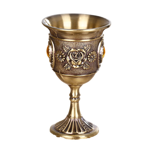 Retro beker legering collectie draagbaar-bronzen bloem 1