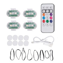 4 Pcs Wireless LED Strobe Lights with Remote Control, 8 Colors USB Charging Led Drone Anti-Collision Lights Night