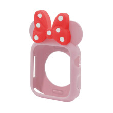 Cute Cartoon Polka Dots Bowknot Case for Apple Watch 45mm Pink Red Soft TPU AntiScratch Cover for Series 7 8 9