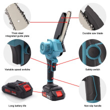 8" Electric Mini Cordless Handheld Chainsaw Wood Cutter 21V Battery