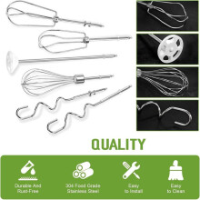 Handmixer-Schneebesen für , Edelstahl, Linker und Rechter Turbo-Schneebesen, Draht-Schneebesen, Mixstab für Flüssigkeiten