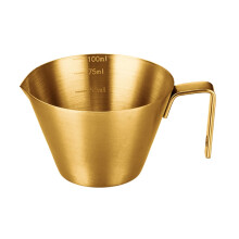Shot Cups Measuring Cups with Handle, 304 Stainless Steel with Scale for Coffee, Gold