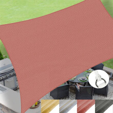 Outdoor Sun Shade Sail 16' x 16', Tear Resistant Heavy Duty Sun Shade, Waterproof Square Canopy for Patio Garden Backyard Deck Car Port, Rust Red
